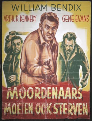 Curiosa - Grote reclameposter (origineel) v.d. film 'Moordenaars moeten ook sterven' 1960 kopen? Bied vanaf 1!