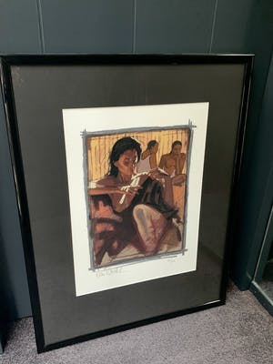 Nico Vrielink - Kleurenzeefdruk - Confrontatie met Gauguin I - Handgesigneerd kopen? Bied vanaf 85!