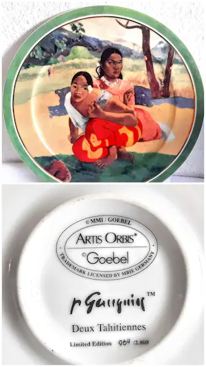 AcheterPorzellanfabrik W. Goebel - 2 Wandteller Artis Orbis Paul Gauguin Arearea und Deux Tahitiennes 90er Jahre? Enchérissez de 58!