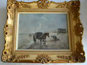 Evert Pieters - Strand met schelpenvisser. verkauft für € 500!