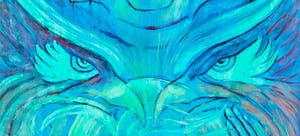 Kiss Riemvis - Olieverf op doek, z.t. Fantasy figuren en adelaars (Groot) kopen? Bied vanaf 1!