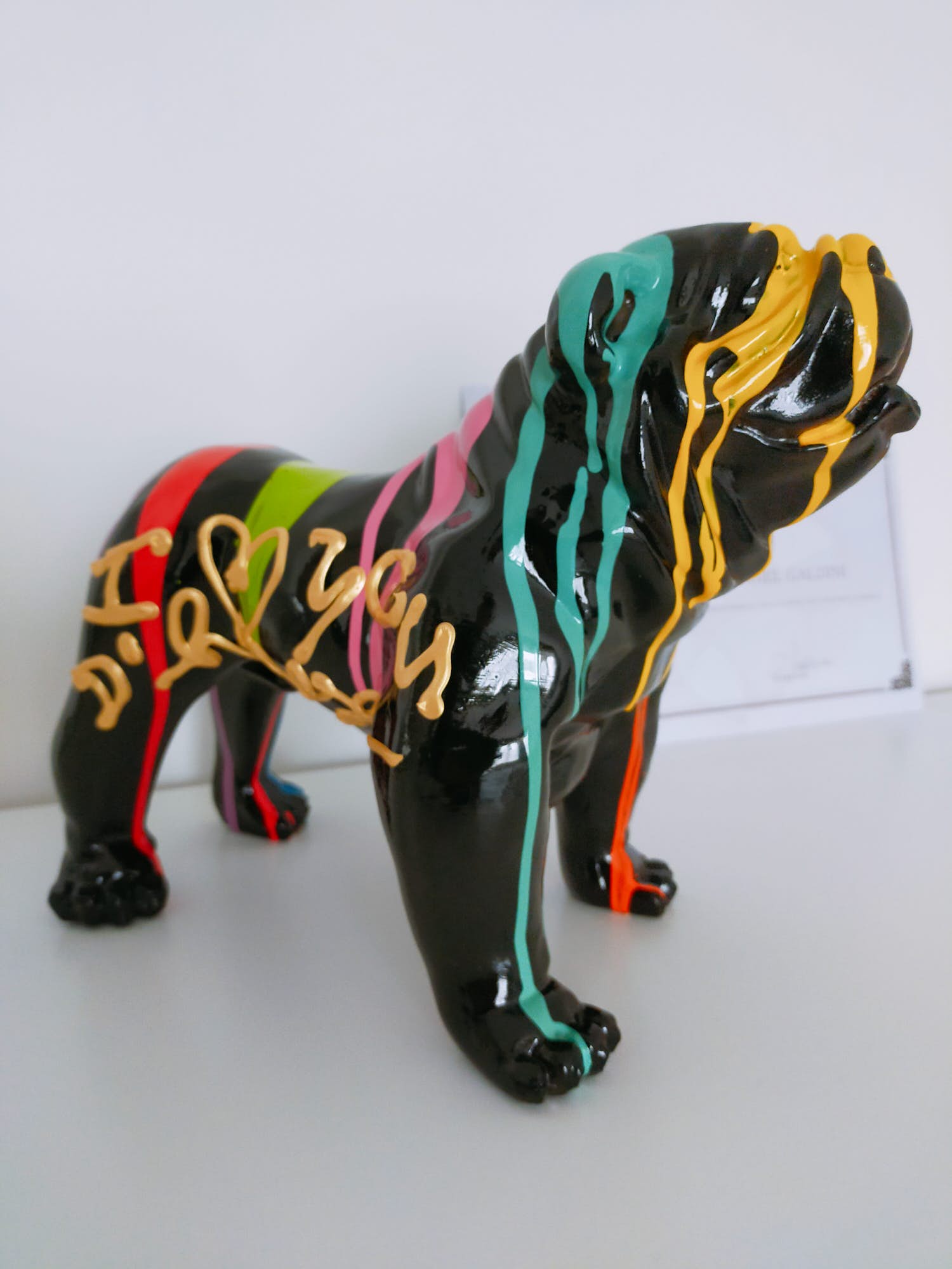 Hannes D'Haese - English bulldog black i love you verkocht voor € 150!