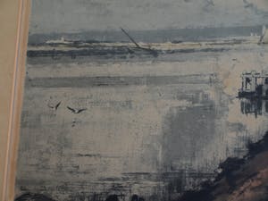 Ferdinand Luigini - Grote ingelijste ets en aquatint , Boer op dijk – gesigneerd – 1926 kopen? Bied vanaf 1!