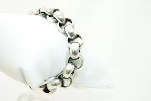 76 - 2e gehalte holle zilveren jasseron armband kopen? Bied vanaf 150!