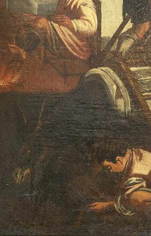 Niet of onleesbaar gesigneerd - Landelijk tafereel met figuren en ezel kopen? Bied vanaf 1!
