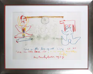 Anton Heyboer - Mooi groot ingelijst werk kopen? Bied vanaf 425!