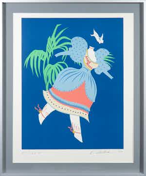 Robert Indiana - Litho, Angel More uit Mother of us All - Ingelijst verkocht voor € 1!