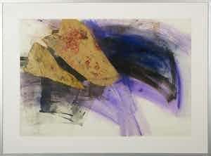 Wim de Bruin - Gemengde techniek op papier, Abstracte compositie - Ingelijst verkocht voor € 1!