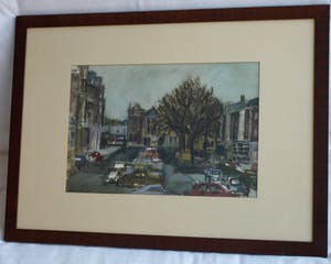 Dineke van Tongeren - Gouache , Stadsgezicht – gesigneerd & ingelijst – 1972 kopen? Bied vanaf 40!