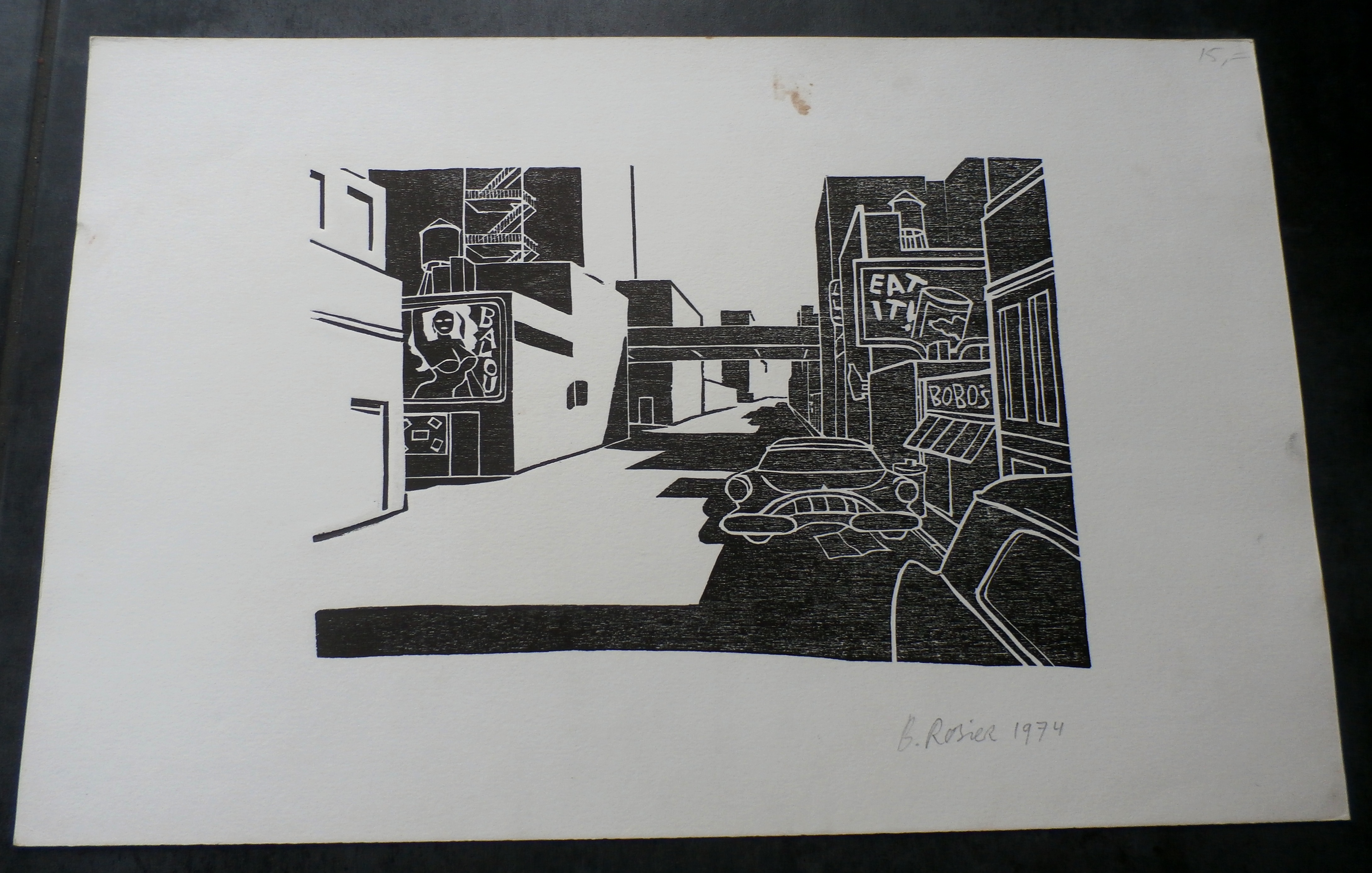 Bob Rosier - linosnede - 1974 kopen? Bied vanaf 15!