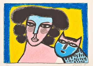 Corneille - Femme au chat, 1997 kopen? Bied vanaf 175!