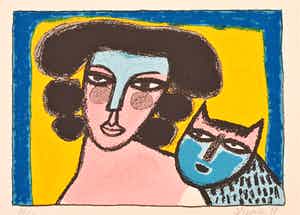 Corneille - Femme au chat, 1997 verkocht voor € 175!