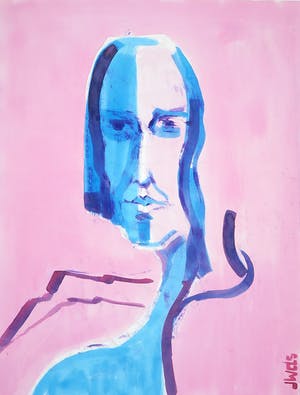 Joe Wols - Acryl op papier, Gezicht kopen? Bied vanaf 1!