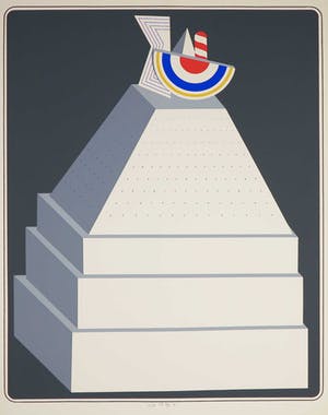 Lucio del Pezzo - Zeefdruk, Pyramide kopen? Bied vanaf 40!