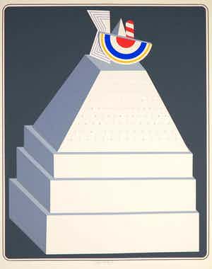 Lucio del Pezzo - Zeefdruk, Pyramide verkocht voor € 40!