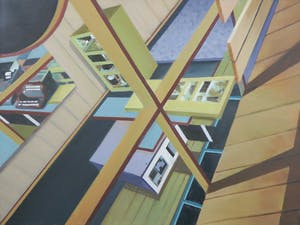 Henk van den Bosch - Olieverf op doek, Kruispunt kopen? Bied vanaf 1!