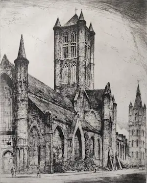 Eugene Lucker - St.Nicolaaskerk en Belfort, Gent kaufen? Bieten Sie von 50!