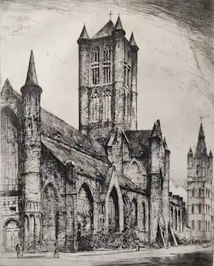 Eugene Lucker - St.Nicolaaskerk en Belfort, Gent verkauft für € 50!