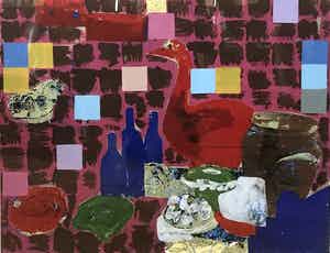 Cees Dolk - VERLAAGD OPENINGSBOD: Dish, zeefdruk - Ingelijst verkocht voor € 55!