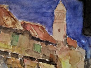 Niet of onleesbaar gesigneerd - Fraaie oude Aquarel "Markt in de straten van Tanger" gesigneerd kopen? Bied vanaf 1!