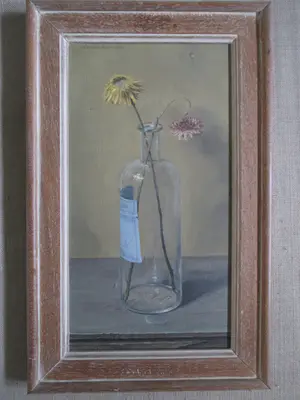Niet of onleesbaar gesigneerd - Schilderij Vaasje met bloemen kopen? Bied vanaf 1!