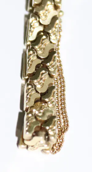 Gouden schakel armband met veiligheids ketting, 14 karaat kopen? Bied vanaf 2100!