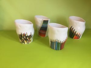 Corry Ammerlaan - 4 drinkbekers met potloodopdruk kopen? Bied vanaf 1!