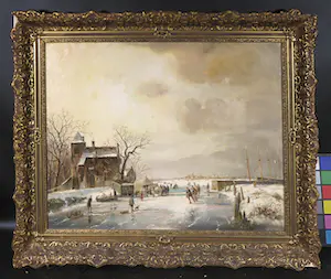 Niet of onleesbaar gesigneerd - Olieverf op doek, Winters landschap - Ingelijst kopen? Bied vanaf 1!