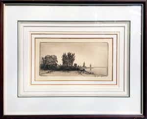 Gerrit de Jong - Ets - Rivierenlandschap verkocht voor € 50!