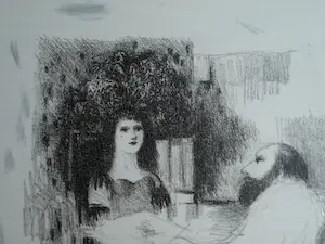 Metten Koornstra - Originele drukplaat , “Kunstenaar met model” – ca 1970 kopen? Bied vanaf 20!