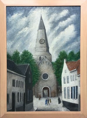 Niet of onleesbaar gesigneerd - Kerkgang | fraai geschilderd tafereel kopen? Bied vanaf 1!