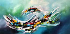 Gena - Abstract Blue verkocht voor € 300!