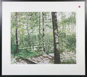 Karin Elfrink - Zeefdruk, Bomen Bos Koningsduin - Ingelijst kopen? Bied vanaf 60!