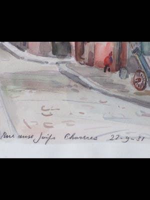 Han Krug - Rue des Juifs Chartres - Aquarel kopen? Bied vanaf 40!