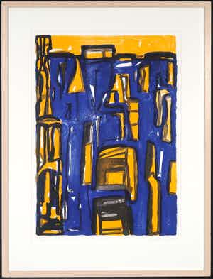 Theo Kuijpers - Zeefdruk, Zonder titel - Ingelijst verkocht voor € 50!