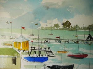 Niet of onleesbaar gesigneerd - Bootjes op het strand -aquarel- kopen? Bied vanaf 10!