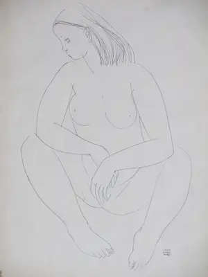 Buy Juus Hartman - Zittend Naakt - Pentekening? Bid from 36!