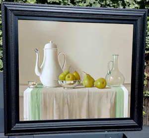 Tony De Wolf - Stilleven met peren, olieverf op paneel (zeer mooi ingelijst, groot) kopen? Bied vanaf 3950!