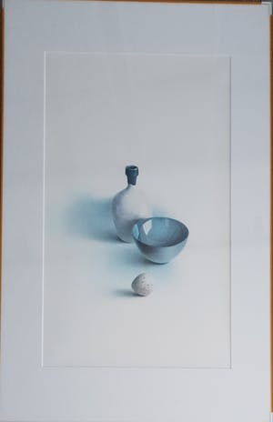 Olav Cleofas van Overbeek - Stilleven met blauwe schaal en ei kopen? Bied vanaf 40!