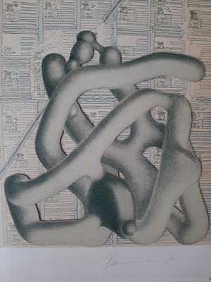 Panamarenko - General Spinaxis, Litho en Collage 2003, handgesigneerd met certificaat kopen? Bied vanaf 799!