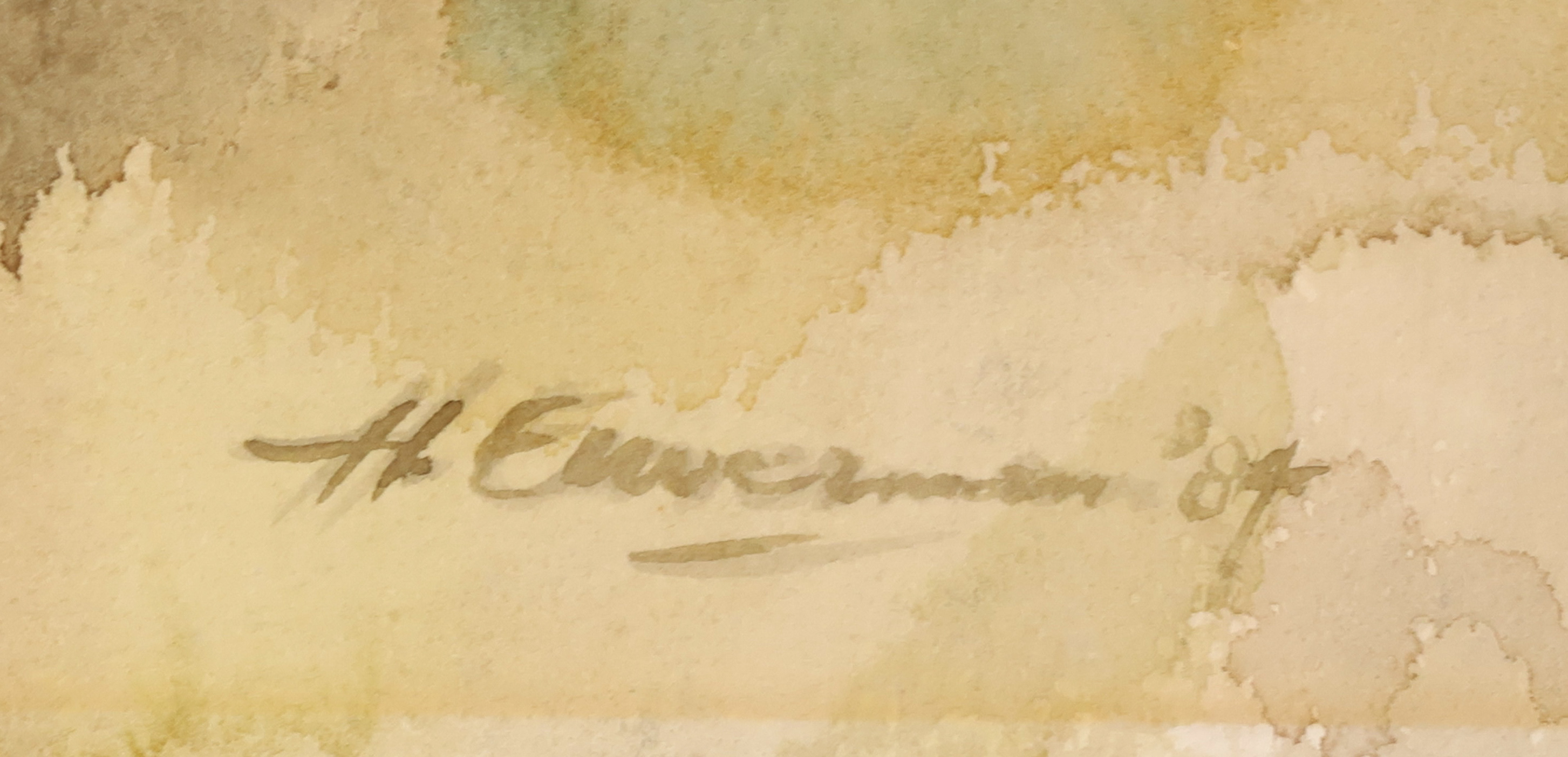 Hen Euverman - Aquarel, Meer kopen? Bied vanaf 1!