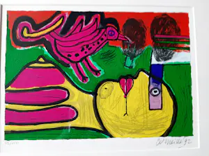 Corneille - zeefdruk - Femme et oiseau - 1992 kopen? Bied vanaf 225!