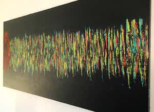 John Foppen - City Vieuw By Night......# K05. XL. GROOT. verkocht voor € 169!