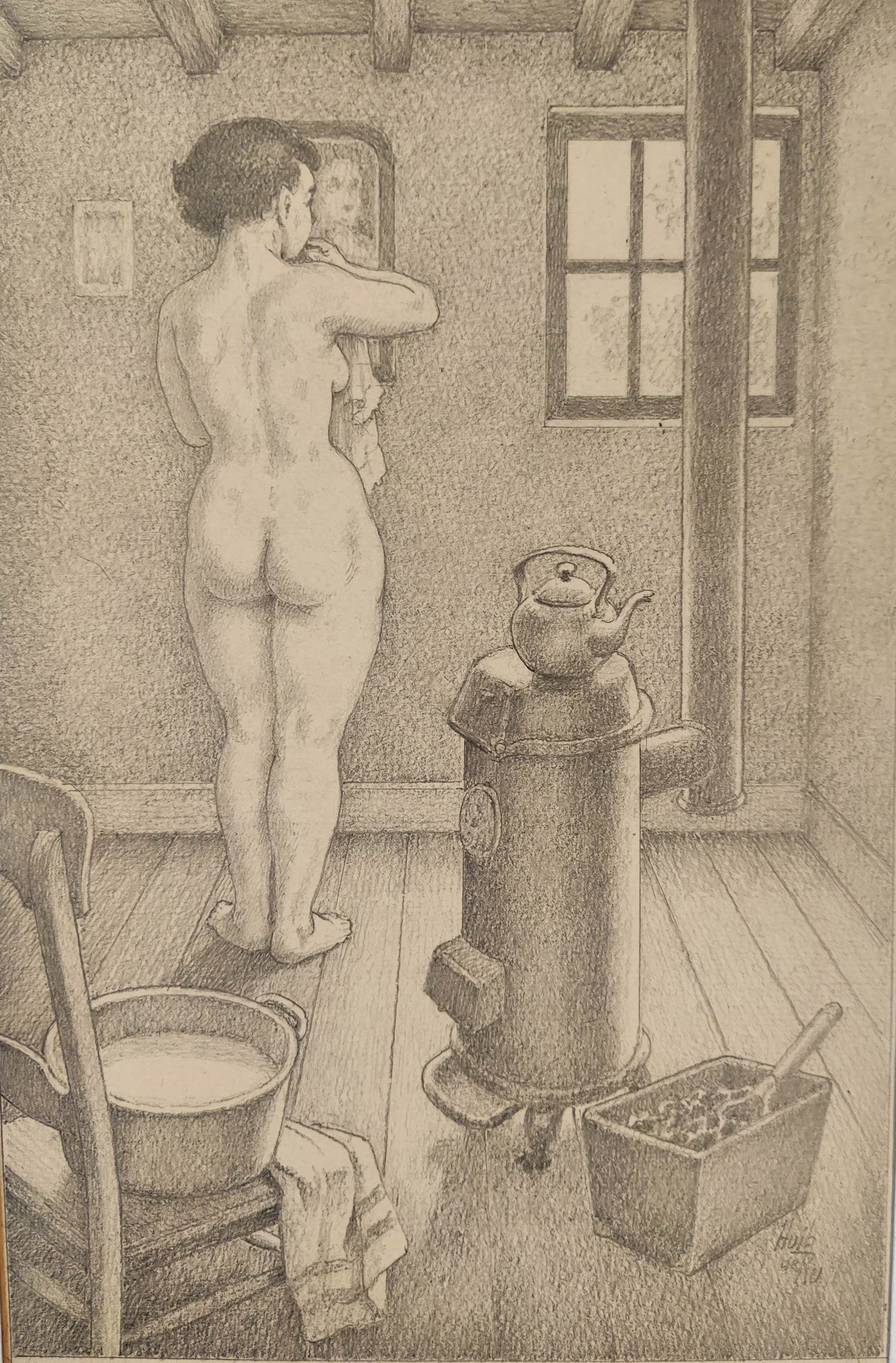 Huib de Ru - Zich wassend naakt kopen? Bied vanaf 130!