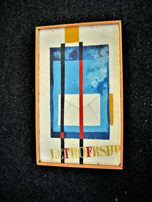 Ton Frenken - Borzo Gallery - Geometrisch Olieverf - "LetrofFrshp" -gesigneerd met opdracht verkocht voor € 10!