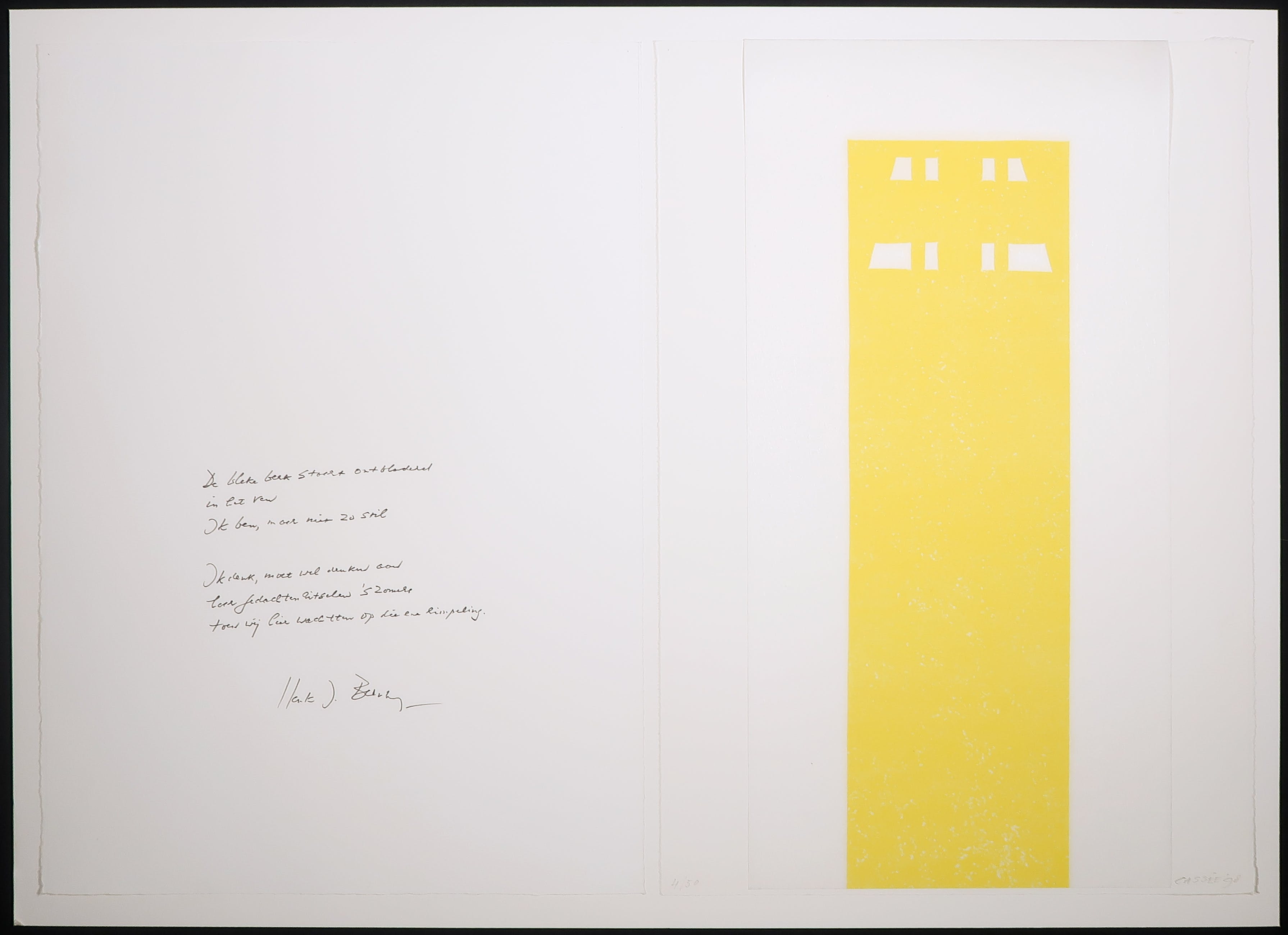 Dick Cassee -  Grafiek Nu & Poëzie - Zeefdruk + gedicht van Henk J. Bernlef kopen? Bied vanaf 20!