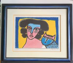 Corneille - Vrouw en kat - Artist's proof 3/25 kopen? Bied vanaf 275!