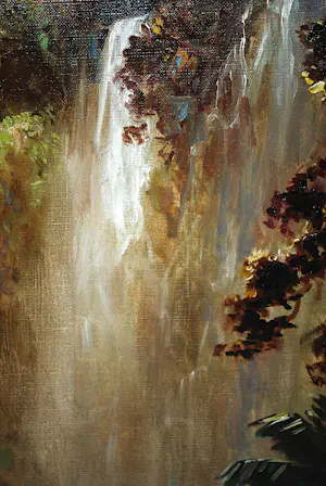 Soedjono Abdullah - Indonesië, een waterval - olieverfschilderij kopen? Bied vanaf 295!