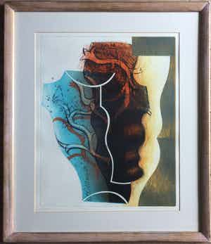 Hans Vredegoor - Drieklank | kleurenets - ingelijst verkocht voor € 40!