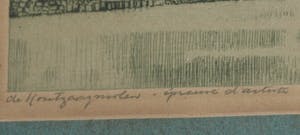 Dirk Harting - Ets , Houtzaagmolen “De Eenhoorn”, Haarlem – gesigneerd & ingelijst – ca 1935 kopen? Bied vanaf 25!